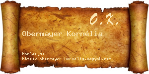 Obermayer Kornélia névjegykártya